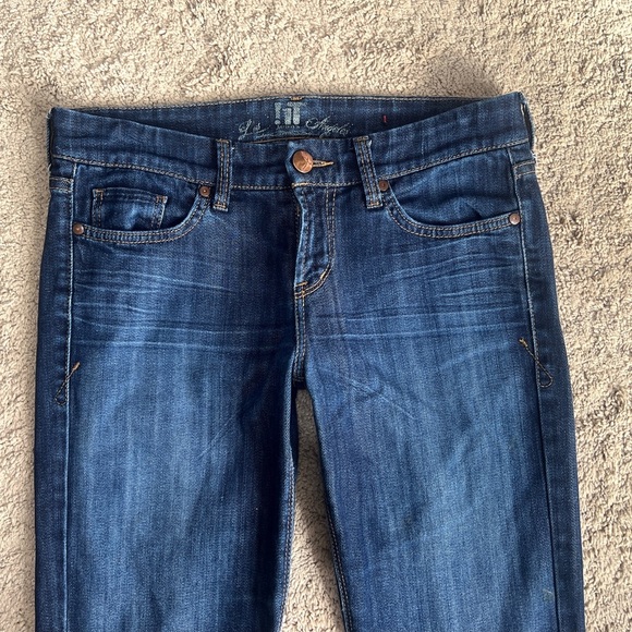 Womens Bootcut Jeans size 27 Low rise y2K Minimalist Preppy Blue Denim Plain - Picture 6 of 6